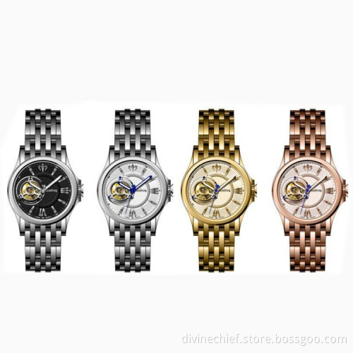 316L Stainless Steel Men Watch Automatic Skeleton Movement Watch